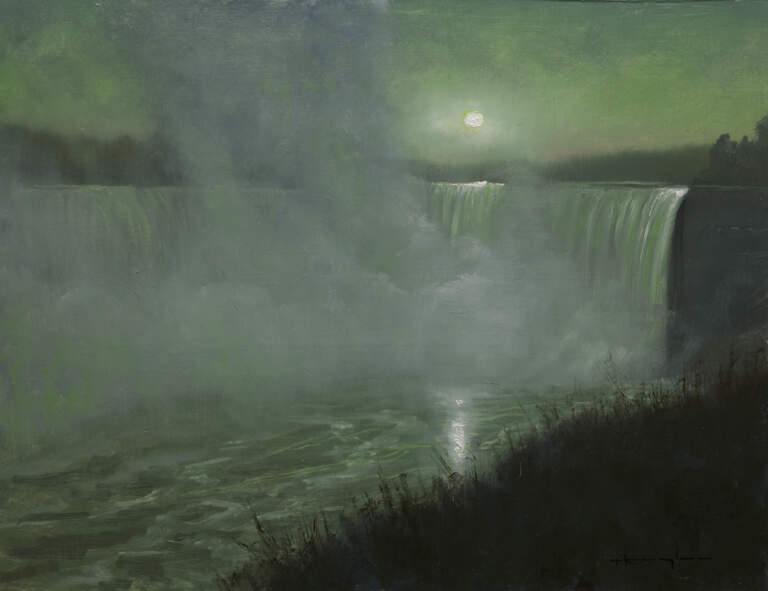 “Niagara Moonshadows, Psalms 36:9” 11x14 Oil