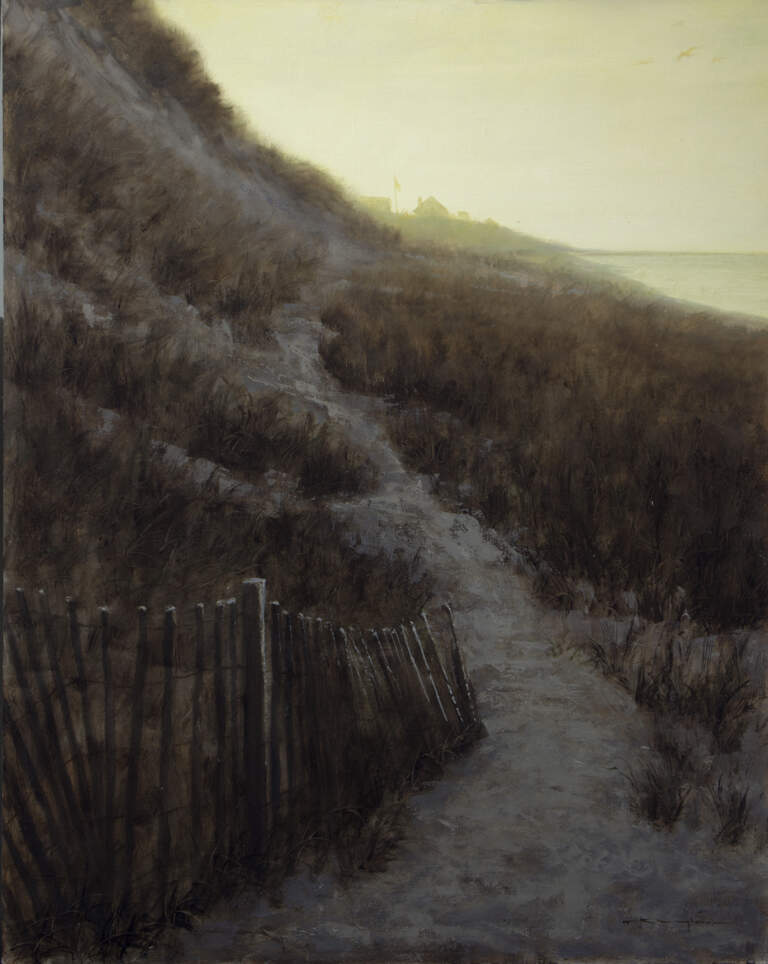 "Steps Beach at Dusk, James 1:4" 16x20 oil on linen