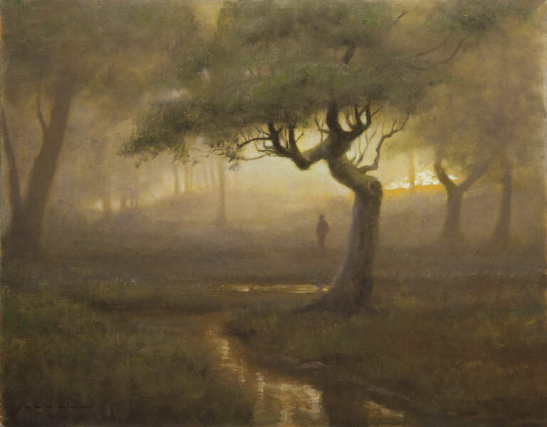 "Evening Hatch, Psalms 71:5 " 15x18.5 oil on linen