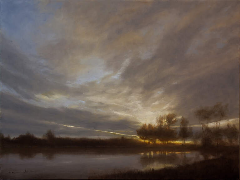 "Break of Dawn, 2 Corinthians 4:16" 18x24 oil on linen