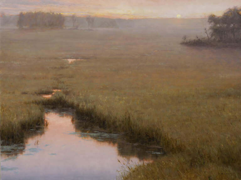 "Autumn Marsh: Proverbs 2:2", 30x40, oil on linen