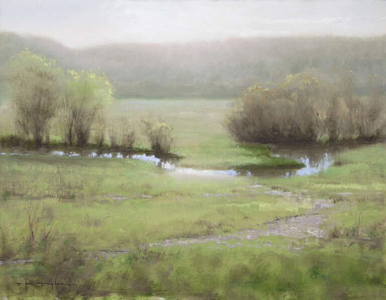 "Spring Stream, Proverbs 27:9", 11x14, oil on linen