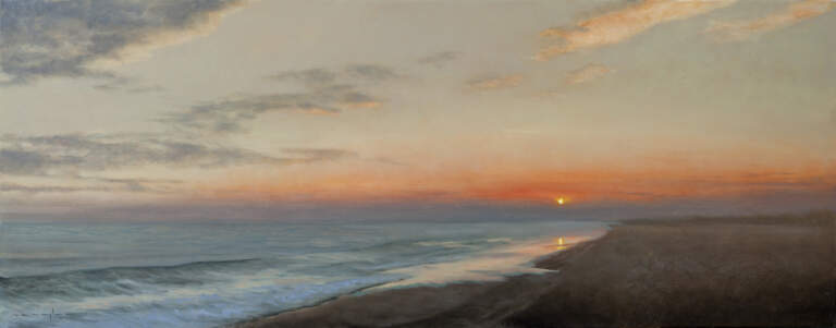 "Last Light at Madaket - Proverbs 1:1-4", 15x40, oil on linen