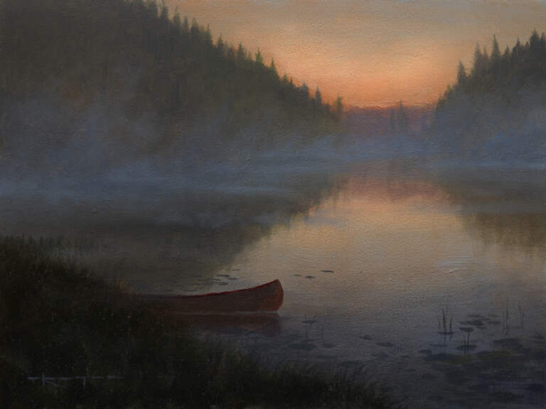 “Red Canoe, 1 Chronicles 16:11 ” 9x12 