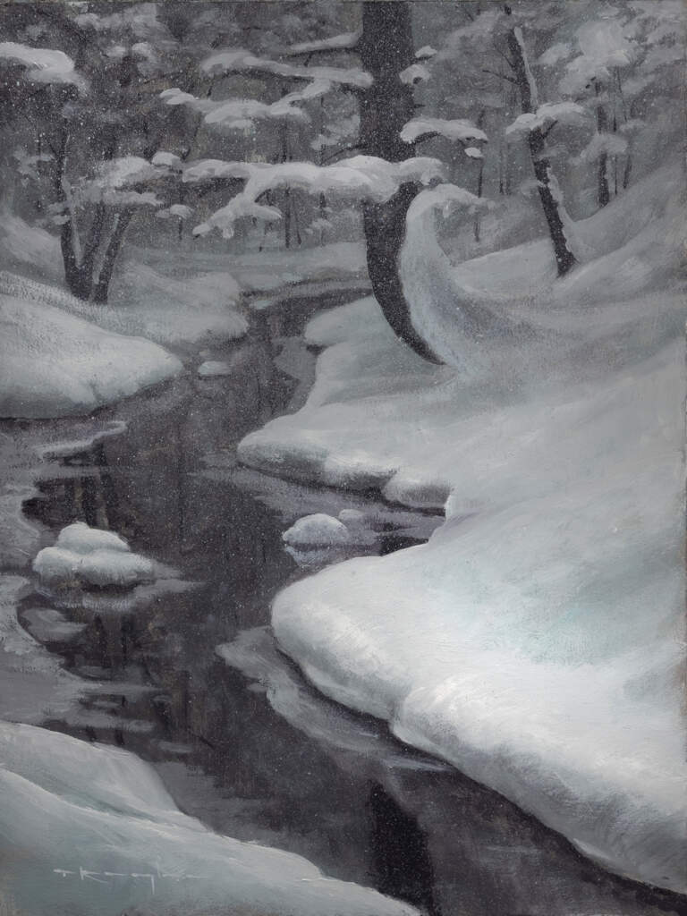 "A Winter's Rivulet, 2 Thessalonians 3:16" 9x12 