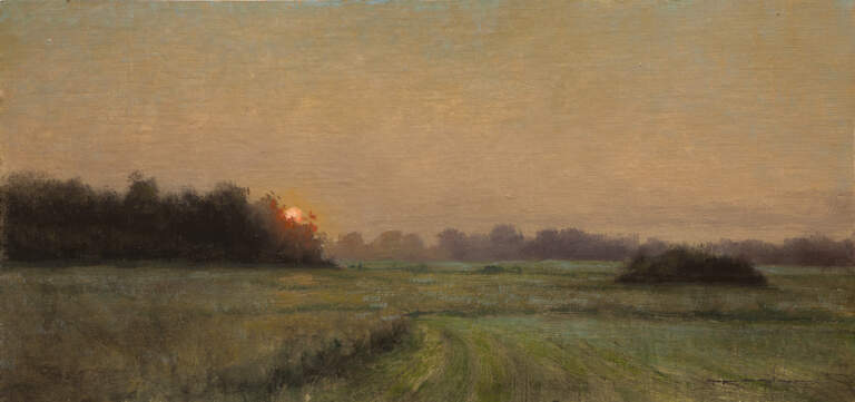 “Pastoral Twilight, Proverbs 22:9” 8x16 Oil