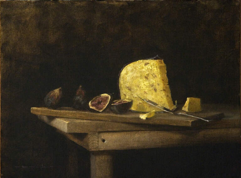 "Figs & Gouda", 12x16, oil on linen