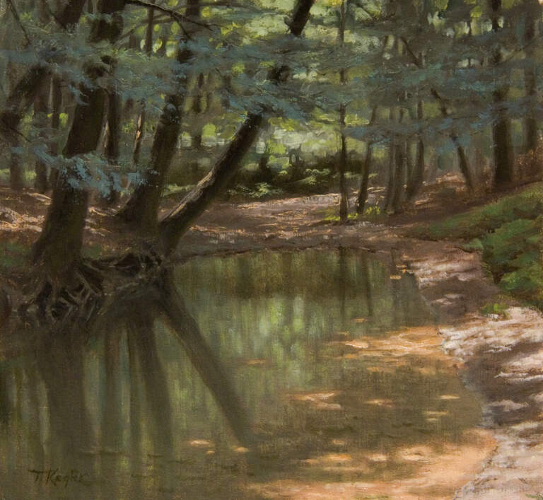 "Woodland Pool", 12X12, oil on linen