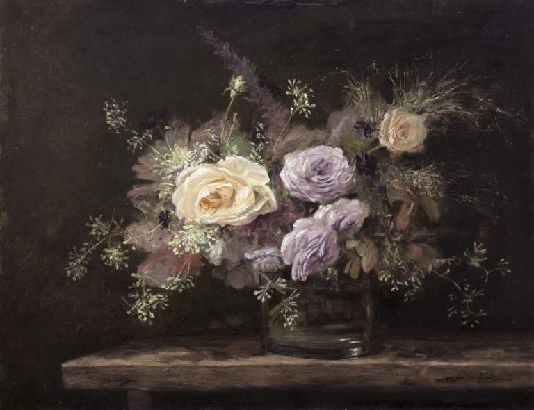 "Roses, Proverbs 3:3", 14x18, oil on linen