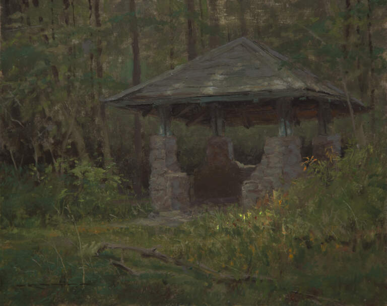 "Pumphouse, Hebrews 6:7" 8x10 oil on linen,