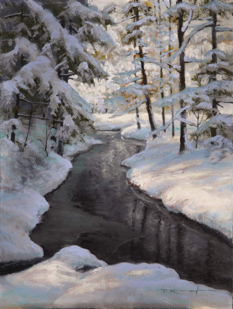 "Winter Brook, Jeremiah 17:7 " 9x12 oil