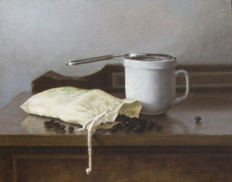 "Dark Roast - Proverbs 10:4", 11x14, oil on linen