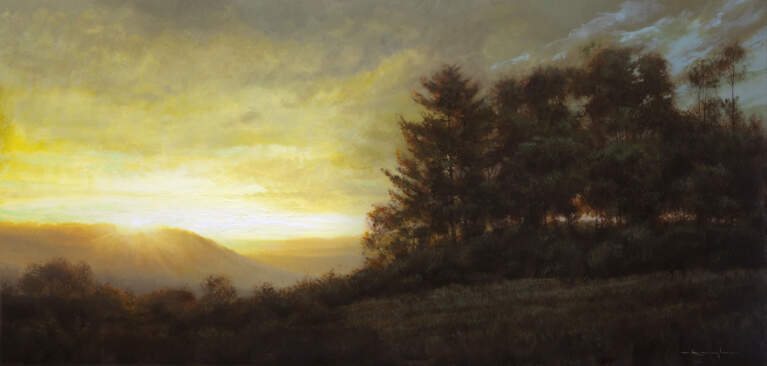 "Morning has Broken, Psalm 19:1-6" 15x30 Oil,