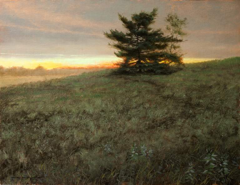 "White Pine at Sunset - Proverbs 16:21" 16x20, Oil on Linen