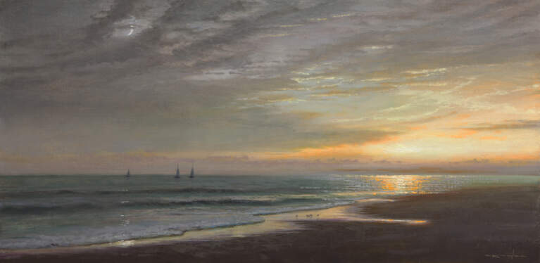 “Evening Sail, Ecclesiastes 4:6” 15x30 Oil