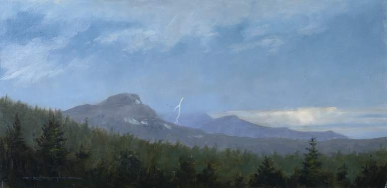 "Afternoon Storm - White Mountains" 8x16 oil on linen