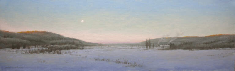 "February Dawn - Genesis 8:22 " 8x28 oil on linen