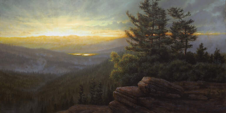 "Mountain Dawn: Psalms 84:11" 20x40, oil 